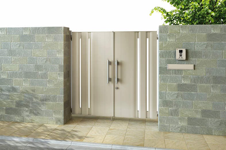 エクスティアラ門扉 2型 両開き 柱仕様（扉：アルミカラー）08